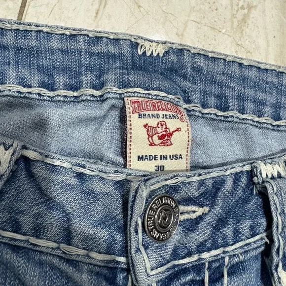 Vintage True Religion Light Blue Straight Leg Jeans - Picture 5 of 6